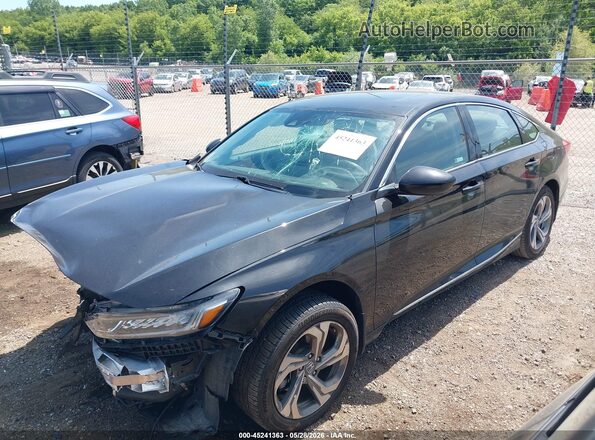 1HGCV1F41JA055584 2018 HONDA ACCORD Black წინა მარცხენა ხედი სამი მეოთხედიდან