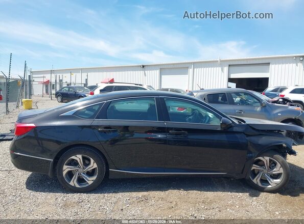 1HGCV1F41JA055584 2018 HONDA ACCORD Black უკანა სალონის ხედი