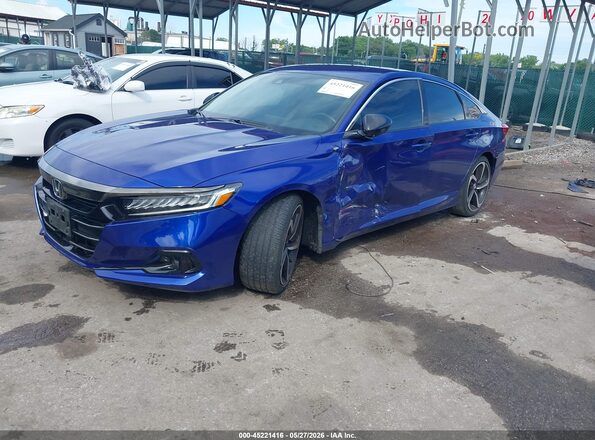 1HGCV1F42NA109433 2022 HONDA ACCORD Blue Vista tres cuartos delantera izquierda