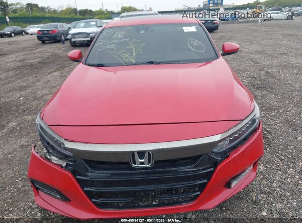 1HGCV1F44KA017753 2019 HONDA ACCORD Red წინა პანელის ხედი