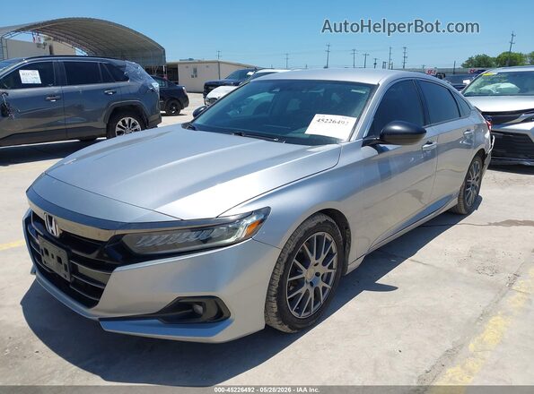 1HGCV1F44MA095386 2021 HONDA ACCORD Silver Առջևի ձախ երեք քառորդ տեսարան