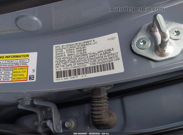 1HGCV1F44NA007020 2022 HONDA ACCORD Teal Engine compartment view