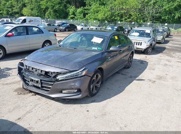 1HGCV1F45JA168633 2018 HONDA ACCORD Серый Передняя левая четверть