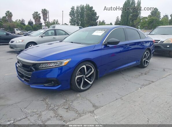 1HGCV1F45MA075289 2021 HONDA ACCORD Синий 