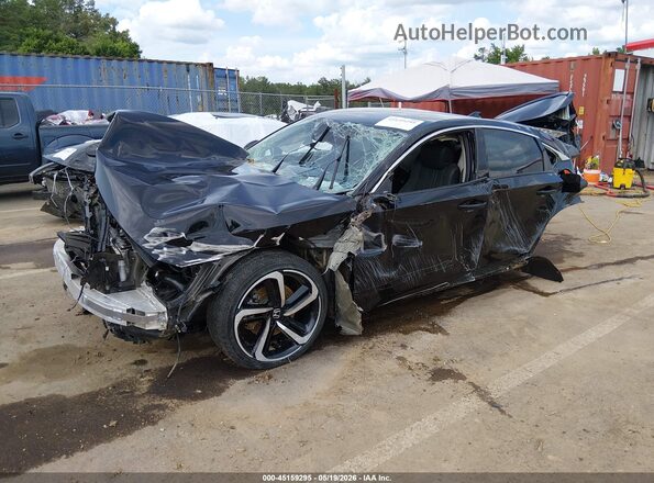 1HGCV1F45NA115761 2022 HONDA ACCORD Black Առջևի ձախ երեք քառորդ տեսարան