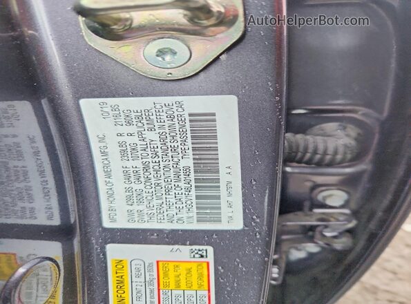 1HGCV1F46LA014550 2020 HONDA ACCORD Серый Вид подкапотного пространства