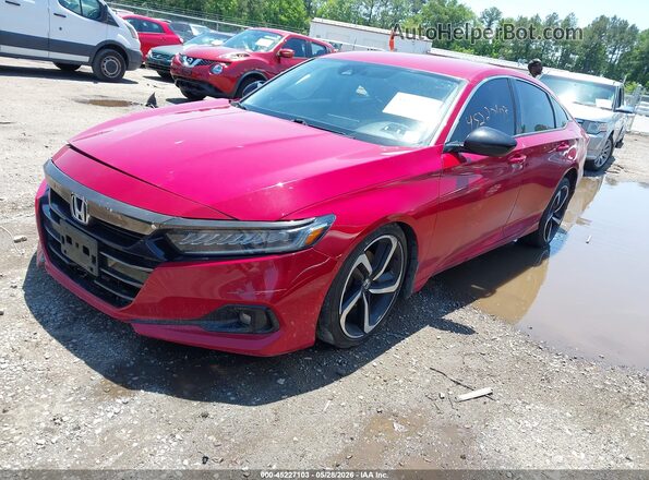 1HGCV1F46NA058874 2022 HONDA ACCORD Красный Передняя левая четверть
