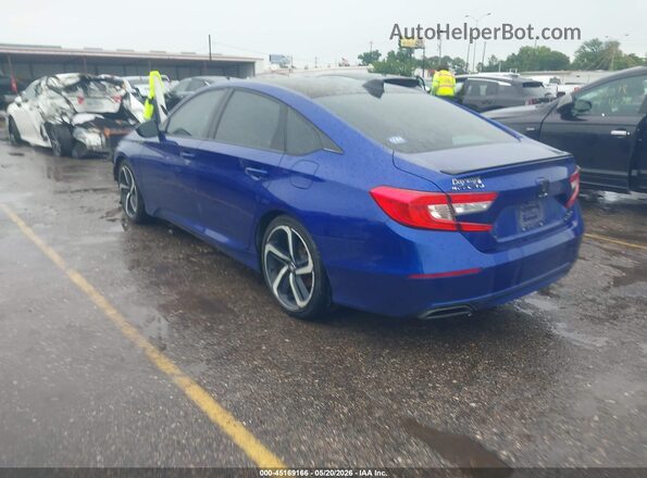 1HGCV1F48MA003986 2021 HONDA ACCORD Blue Հետևի ձախ