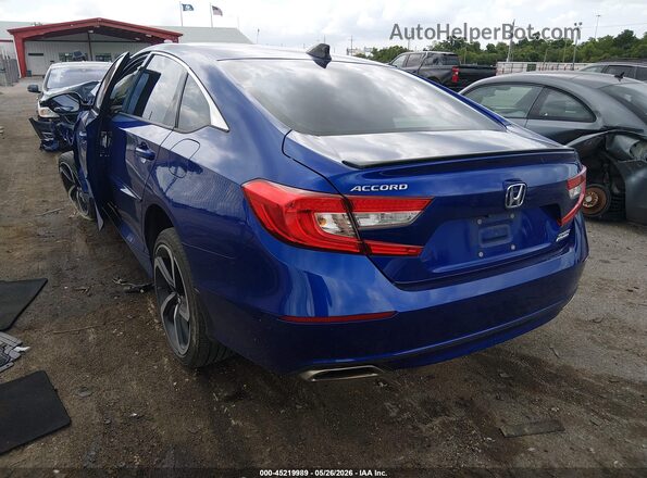 1HGCV1F48MA054789 2021 HONDA ACCORD Blue უკანა მარცხენა