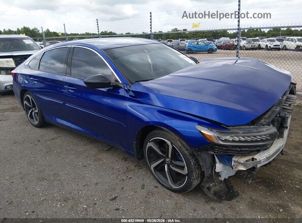 1HGCV1F48MA054789 2021 HONDA ACCORD Blue უკანა სალონის ხედი