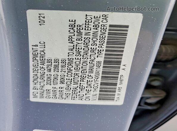 1HGCV1F4XMA114698 2021 HONDA ACCORD Blue ძრავის განყოფილების ხედი