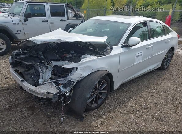 1HGCV1F50MA112306 2021 HONDA ACCORD White Առջևի ձախ երեք քառորդ տեսարան