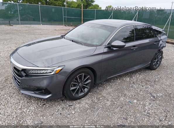 1HGCV1F50NA073573 2022 HONDA ACCORD Gray Передня ліва чверть
