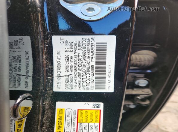 1HGCV1F52JA031819 2018 HONDA ACCORD Black Widok komory silnika