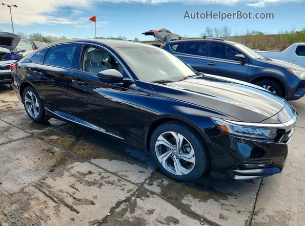 1HGCV1F52JA031819 2018 HONDA ACCORD Black Przód prawy