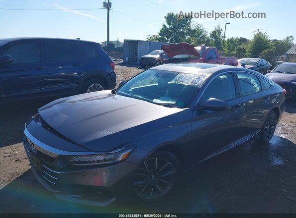 1HGCV1F54MA055219 2021 HONDA ACCORD Gray წინა მარცხენა ხედი სამი მეოთხედიდან