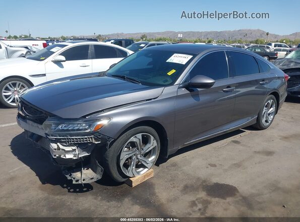 1HGCV1F57JA146707 2018 HONDA ACCORD Серый Передняя левая четверть