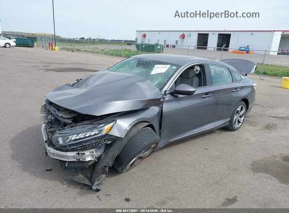 1HGCV1F57KA147888 2019 HONDA ACCORD Gray Առջևի ձախ երեք քառորդ տեսարան