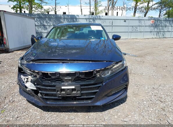 1HGCV1F58JA100450 2018 HONDA ACCORD Синий Вид задней части салона