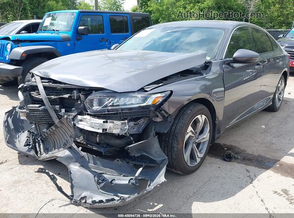 1HGCV1F58KA158074 2019 HONDA ACCORD Gray Передня ліва чверть