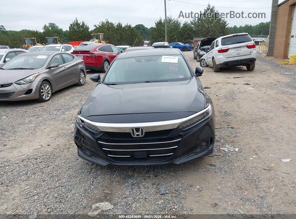 1HGCV1F59MA008378 2021 HONDA ACCORD Black Вид задньої частини салону