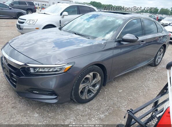 1HGCV1F5XJA048450 2018 HONDA ACCORD Gray Передня ліва чверть