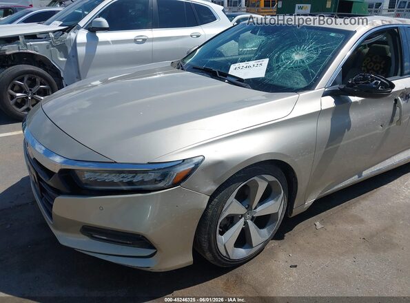 1HGCV1F95JA077972 2018 HONDA ACCORD Бежевый Вид спереди