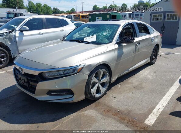1HGCV1F95JA077972 2018 HONDA ACCORD Бежевый Передняя левая четверть