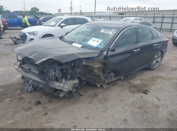 1HGCV1F96JA030482 2018 HONDA ACCORD Black Առջևի ձախ երեք քառորդ տեսարան