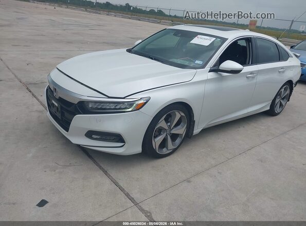 1HGCV1F99JA042402 2018 HONDA ACCORD White Առջևի ձախ երեք քառորդ տեսարան