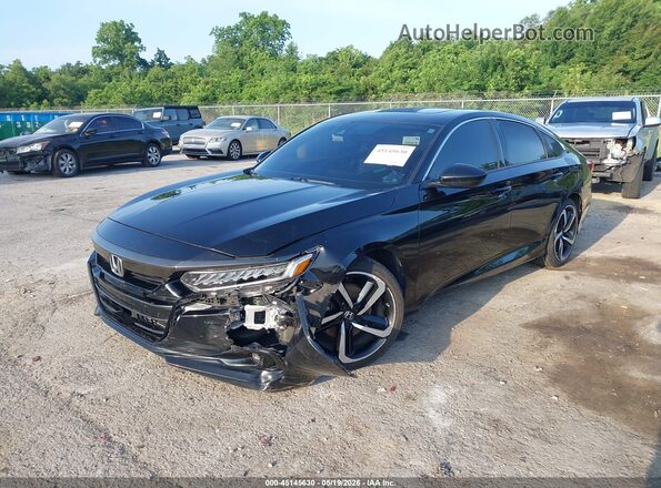 1HGCV2F33MA031465 2021 HONDA ACCORD Black Передня ліва чверть