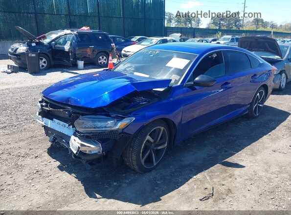 1HGCV2F35MA023755 2021 HONDA ACCORD Blue Vista tres cuartos delantera izquierda