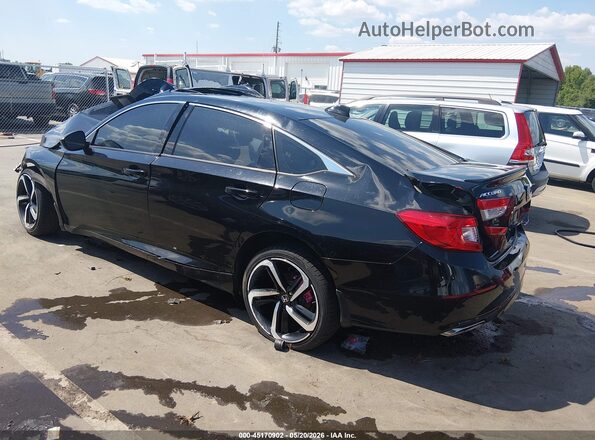 1HGCV2F36MA005216 2021 HONDA ACCORD Black Trasero izquierdo