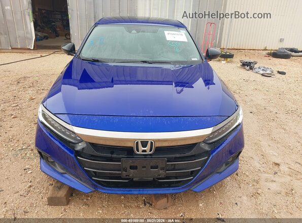 1HGCV2F37MA023661 2021 HONDA ACCORD Blue Вид щитка приладів