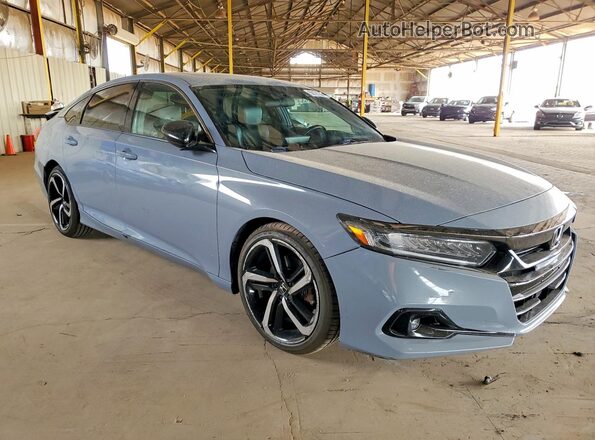 1HGCV2F37MA029668 2021 HONDA ACCORD Blue Przód prawy
