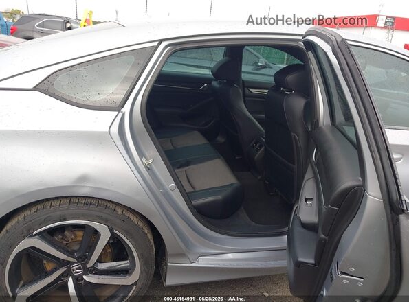 1HGCV2F38JA025656 2018 HONDA ACCORD Silver Widok naklejki z numerem VIN