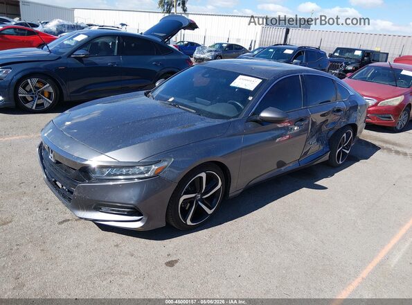 1HGCV2F3XJA043267 2018 HONDA ACCORD Gray Vista tres cuartos delantera izquierda