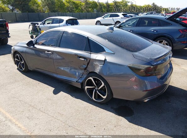 1HGCV2F3XJA043267 2018 HONDA ACCORD Gray Trasero izquierdo