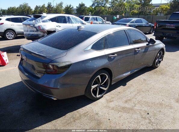 1HGCV2F3XJA043267 2018 HONDA ACCORD Gray Trasero derecho