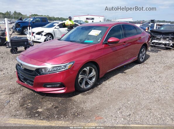1HGCV2F56JA042490 2018 HONDA ACCORD Red წინა მარცხენა ხედი სამი მეოთხედიდან