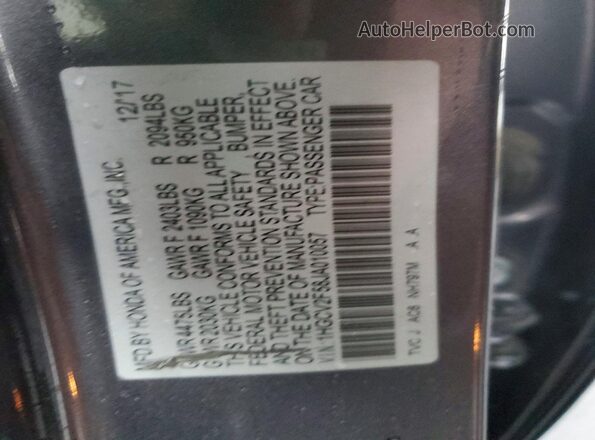 1HGCV2F58JA010057 2018 HONDA ACCORD Gray 