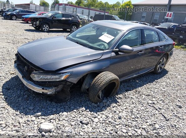 1HGCV2F67JA024069 2018 HONDA ACCORD Gray Առջևի ձախ երեք քառորդ տեսարան