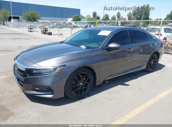 1HGCV2F93JA024810 2018 HONDA ACCORD Gray Vista tres cuartos delantera izquierda