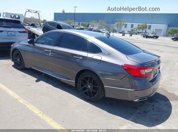 1HGCV2F93JA024810 2018 HONDA ACCORD Gray Trasero izquierdo