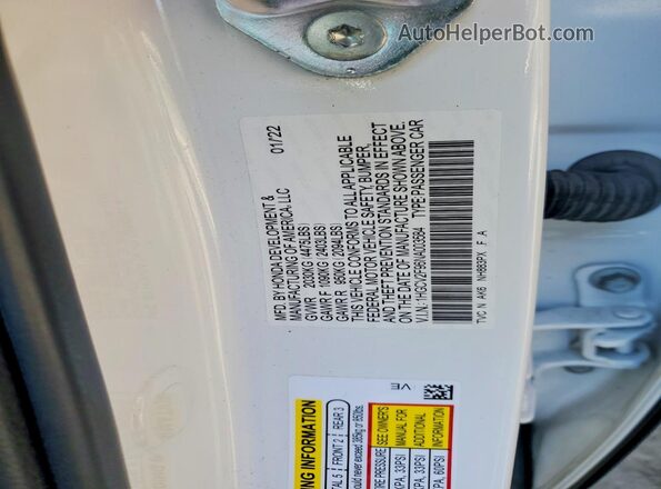 1HGCV2F96NA003584 2022 HONDA ACCORD Белый Вид подкапотного пространства