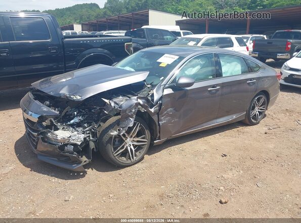 1HGCV2F9XMA031659 2021 HONDA ACCORD Gray წინა მარცხენა ხედი სამი მეოთხედიდან