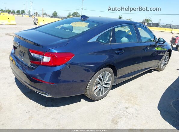 1HGCV3F10KA008419 2019 HONDA ACCORD HYBRID Blue Задня права чверть