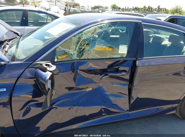 1HGCV3F10KA008419 2019 HONDA ACCORD HYBRID Blue Вид спереду
