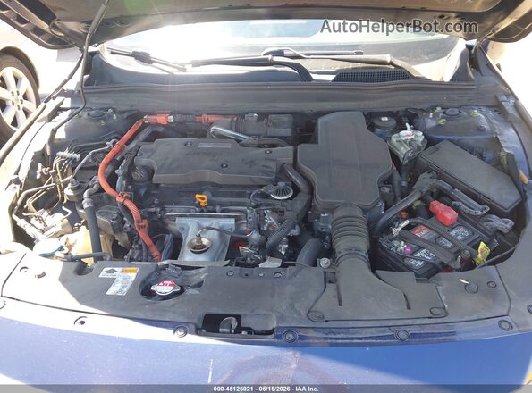 1HGCV3F10KA008419 2019 HONDA ACCORD HYBRID Blue Вид ззаду