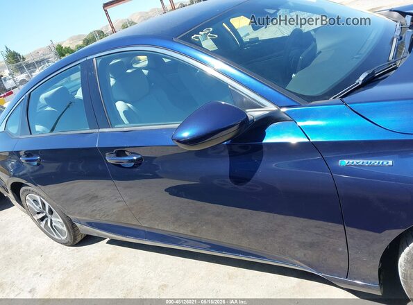 1HGCV3F10KA008419 2019 HONDA ACCORD HYBRID Blue Вид задньої частини салону